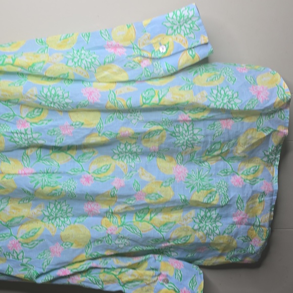 Lilly Pulitzer Riverlyn Pieced Print Tunic Bluette Make Lemonade Medium NWOT - Picture 7 of 8